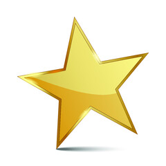 Gold star isolated on a white background