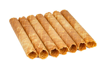 Wafer crispy stick tube isolated on the white background