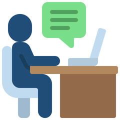 Working At Desk Icon