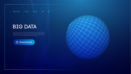 Technology sphere digital background. Cloud technology vector illustration. Sphere shield vector illustration.