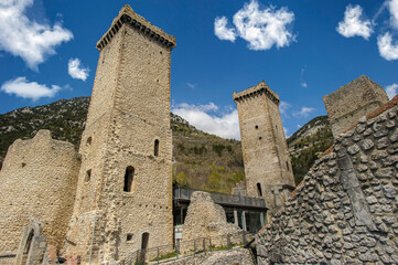 Pacentro in Abruzzo, Italy. It is a medieval village in the Maiella National Park.