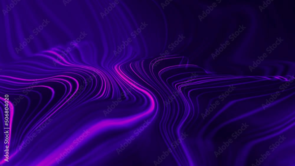 Canvas Prints wave abstract purple wave animation. seamless loop 4k. purple technology background.
