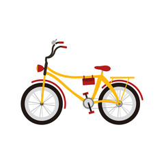 Fototapeta premium Yellow bicycle on white background