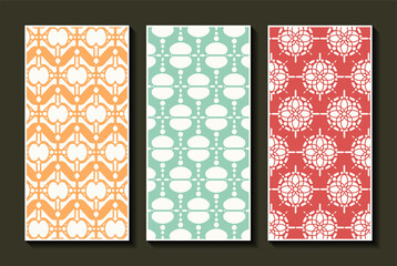 Vintage vertical card pattern set