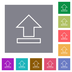 Upload outline square flat icons