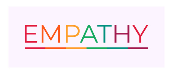 Empathy text with LGBT rainbow colors. LGBT pride banner