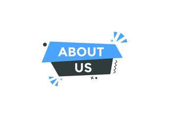 About us text web button template. About us sign icon label colorful
