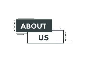 About us button. About us text template for website. About us icon flat style
