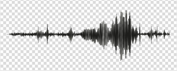 Seismograph measurement or lie detector graph. Seismic measurements with data record. Vector illustration isolated in transparent background