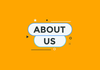 About us button. About us text template for website. About us icon flat style
