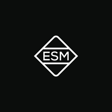  ESM 3 letter design for logo and icon.vector illustration with black background.ESM monogram logo.