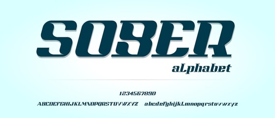 Sober, modern creative alphabet with urban style template
