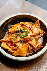 A classic and delicious Chinese dish, braised farm tofu in sauce