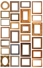 set of picture frames isolated on white background