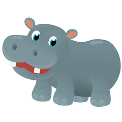 cartoon scene with hippo hippopotamus