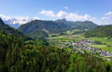 Panoramic view from Unken in Salzburgerland, Austria