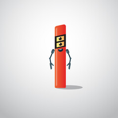 Verge Marker Post Character. Bollard, Milestone Traffic guide. Vector Illustration