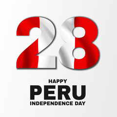 Vector Illustration of Peru Independence Day. 
