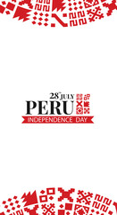 Vector Illustration of Peru Independence Day. National pattern. Banner
