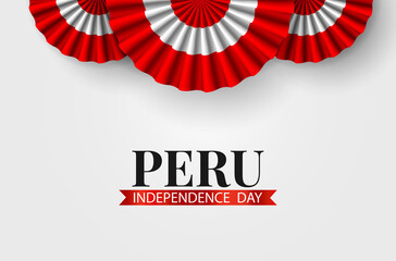 Vector Illustration of Peru Independence Day. Celebration banner. Cockade national symbol of Peru
 - obrazy, fototapety, plakaty