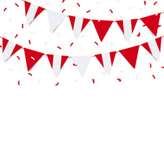 Fototapeta premium Vector Illustration of Peru Independence Day. Garland with the flag of Peru on a white background. 