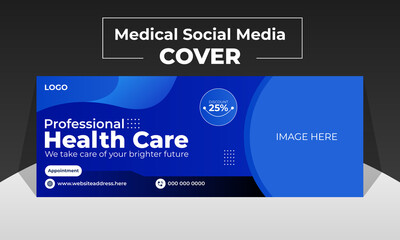 Modern social media cover design template for facebook Page banner dental care medical clinic doctor - obrazy, fototapety, plakaty