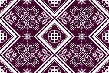 Fototapeta premium Geometric ethnic oriental traditional art pattern.Figure tribal embroidery style.Design for background,wallpaper,clothing,wrapping,fabric,element,,vector illustration.