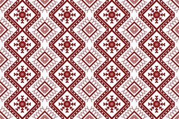 Fototapeta premium Geometric ethnic oriental traditional art pattern.Figure tribal embroidery style.Design for background,wallpaper,clothing,wrapping,fabric,element,,vector illustration.