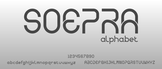 Fototapeta premium Soepra, modern creative alphabet with urban style template