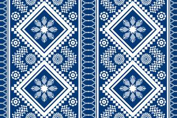 Fototapeta premium Geometric ethnic oriental traditional art pattern.Figure tribal embroidery style.Design for background,wallpaper,clothing,wrapping,fabric,element,,vector illustration.