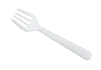 White disposable plastic fork