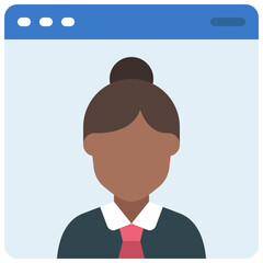 Online Business Woman Icon