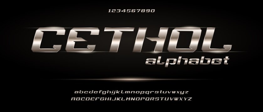 Cethol, sport digital modern futuristic alphabet with urban style template