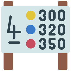 Hole Distance Sign Icon