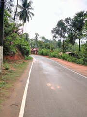 Fototapeta na wymiar Rainy road in Mangalore India 