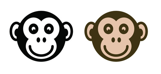 Monkeypox or monkey pox viral disease pictogram or logo. Virus outbreak pandemic. Disease spread, symptoms or precautions icon. Monky face.