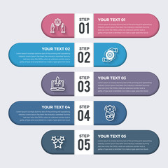 Fototapeta na wymiar Infographics Template with 05 Steps