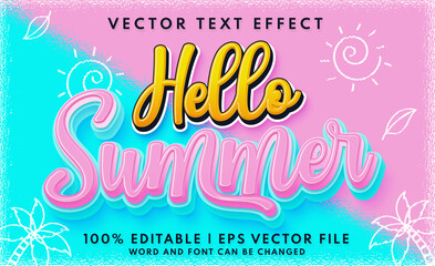 Hello summer editable text effect style template