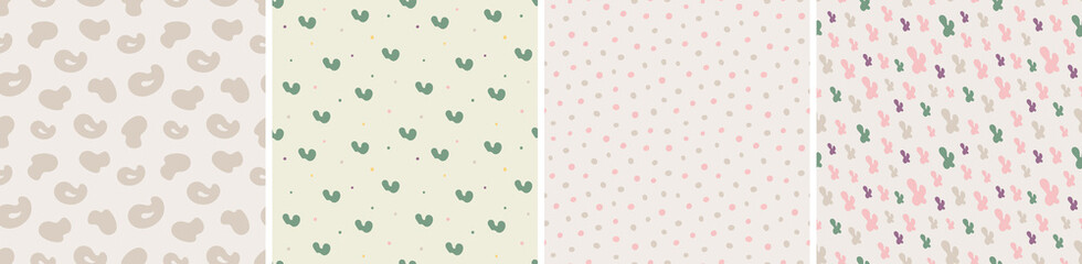 Set of seamless patterns. Colorful surface design