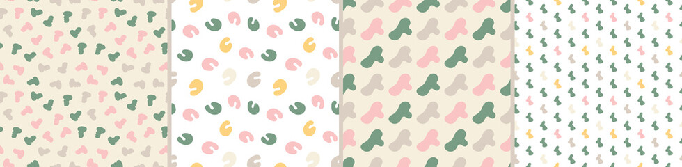 Set of seamless patterns. Colorful surface design