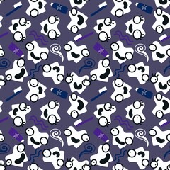 Kids doctors seamless tooth pattern for textiles and packaging and gifts and linens and wrapping paper
