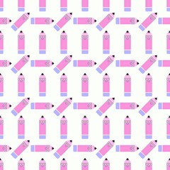 School pencil seamless kids pattern for textiles and packaging and gifts and linens and wrapping paper and hobbies