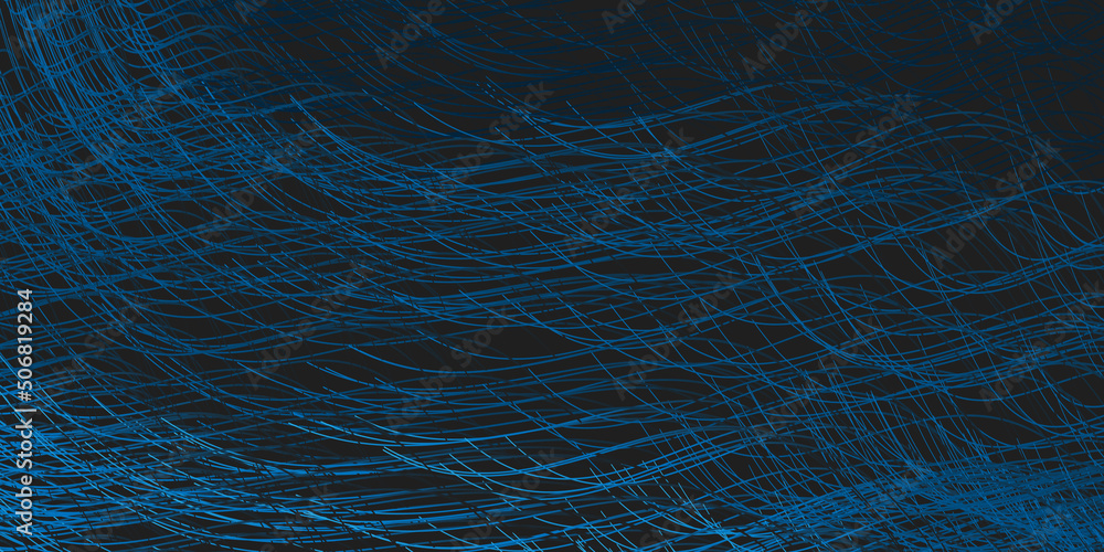 Aufkleber dark colorful curving, wavy lines - digitally generated futuristic abstract 3d geometric striped bac