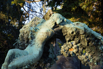 Statue in the historic Cimitero Monumentale of Milan