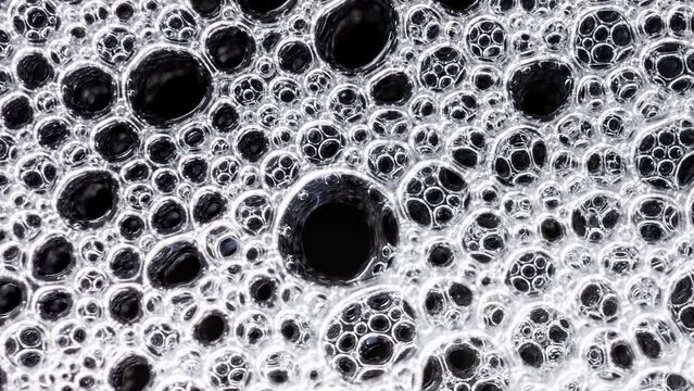 Abstract background white soapy foam texture. Shampoo foam with bubbles
