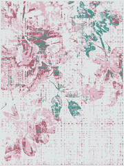 watercolor brush print backdrop, floral scarf pattern design
