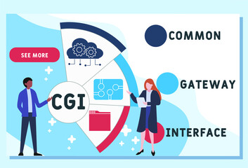 CGI - Common Gateway Interface acronym. business concept background. vector illustration concept with keywords and icons. lettering illustration with icons for web banner, flyer, landing pag