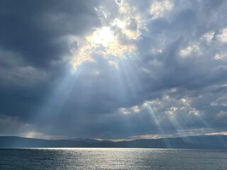Ohrid lake sunbeams
