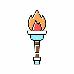 torch ancient greece color icon vector illustration