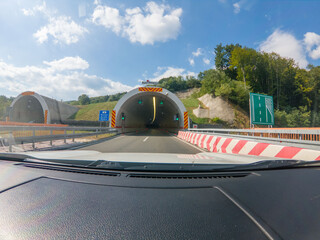 Fototapeta na wymiar car ravel concept ride by speedway